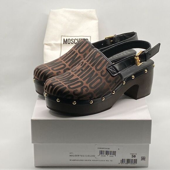Moschino Brown and Black Clogs - Picture 11 of 14